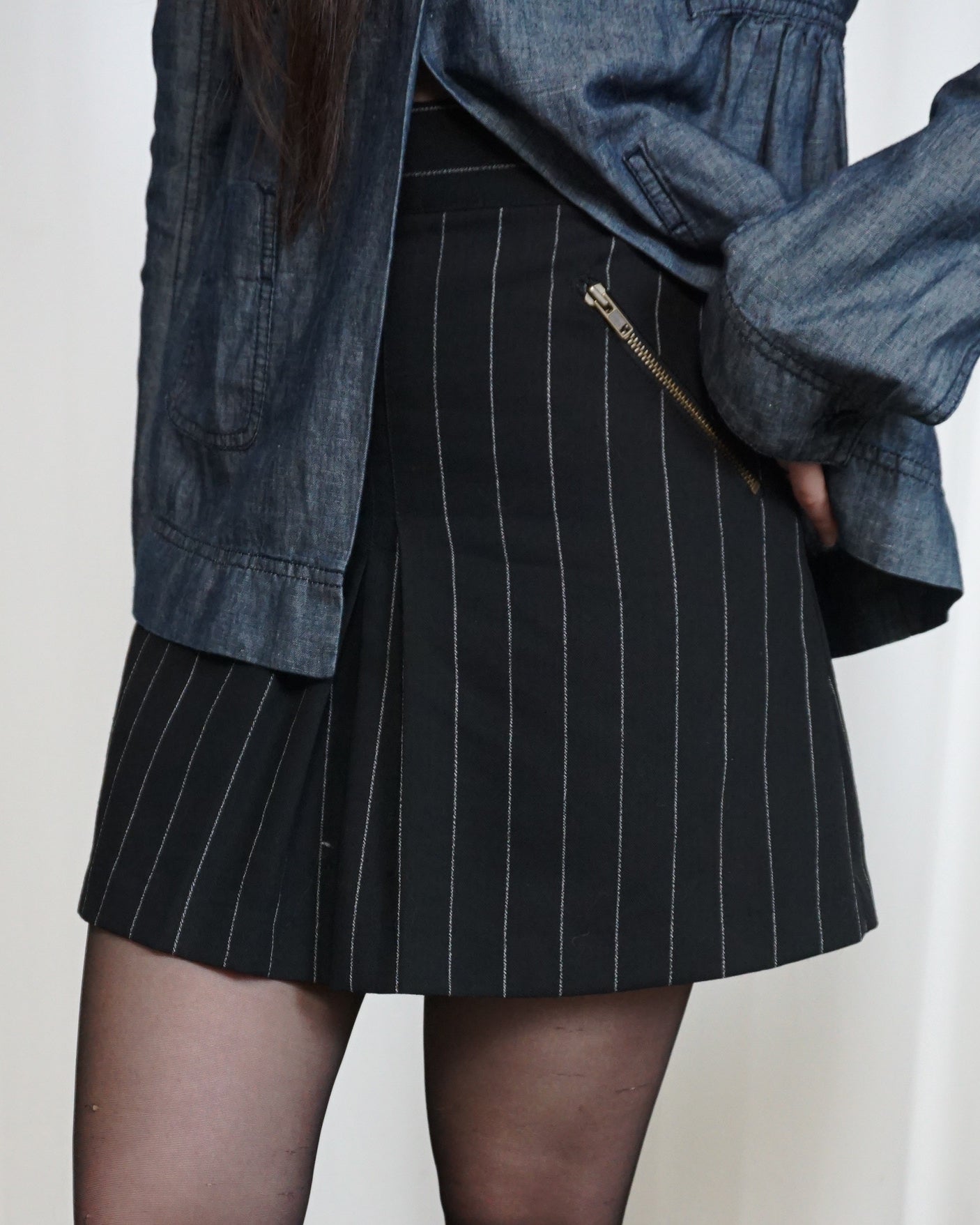 JEAN PAUL GAULTIER Pinstripe Miniskirt c. Mid 90s