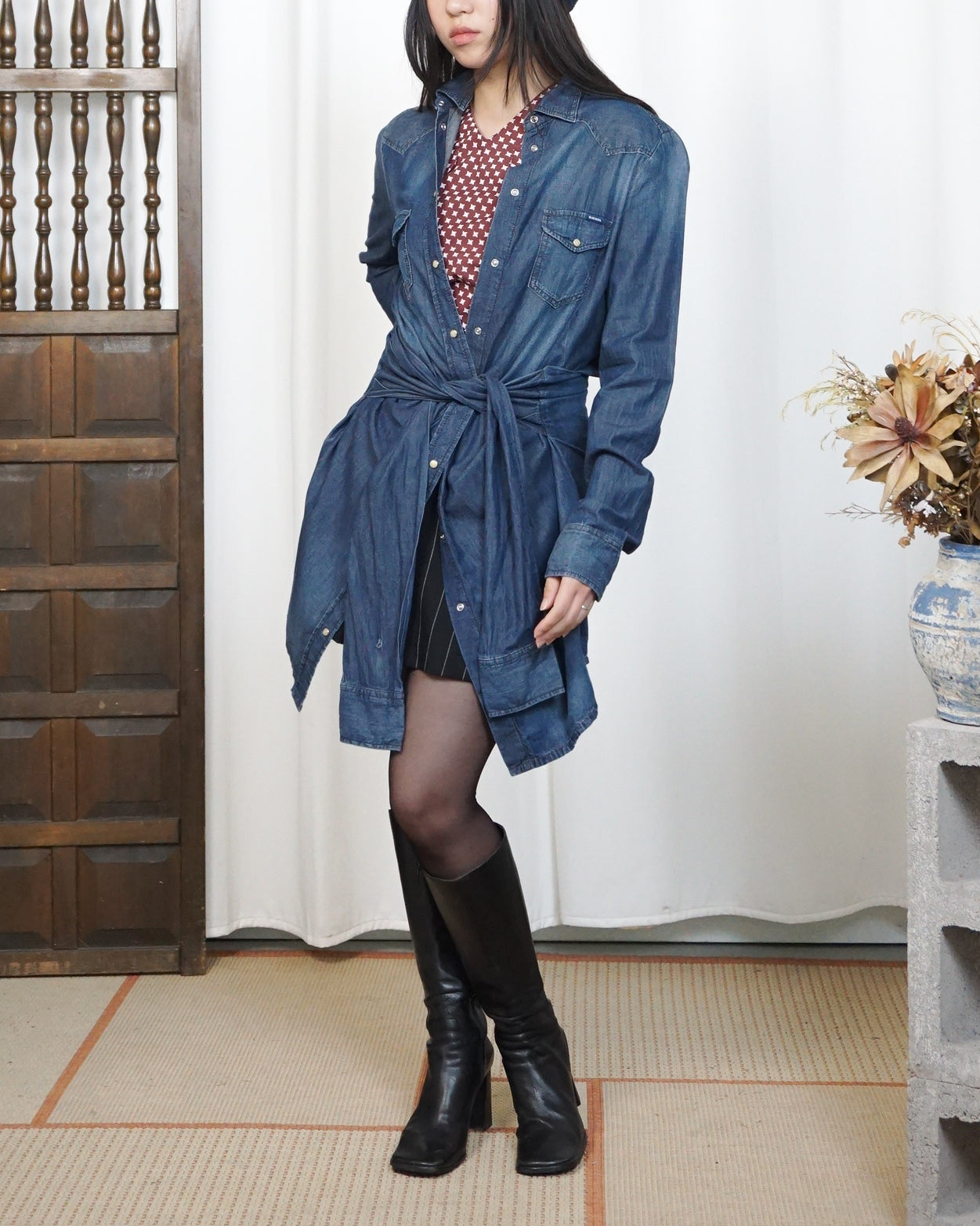 DIESEL INDUSTRY Tied Waist Dress/Shirt