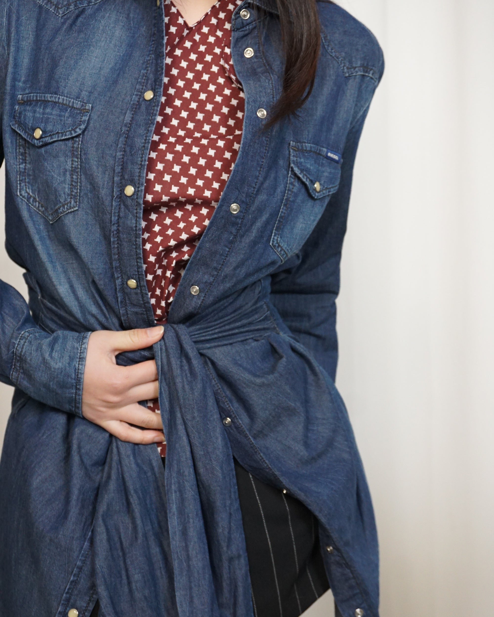 DIESEL INDUSTRY Tied Waist Dress/Shirt