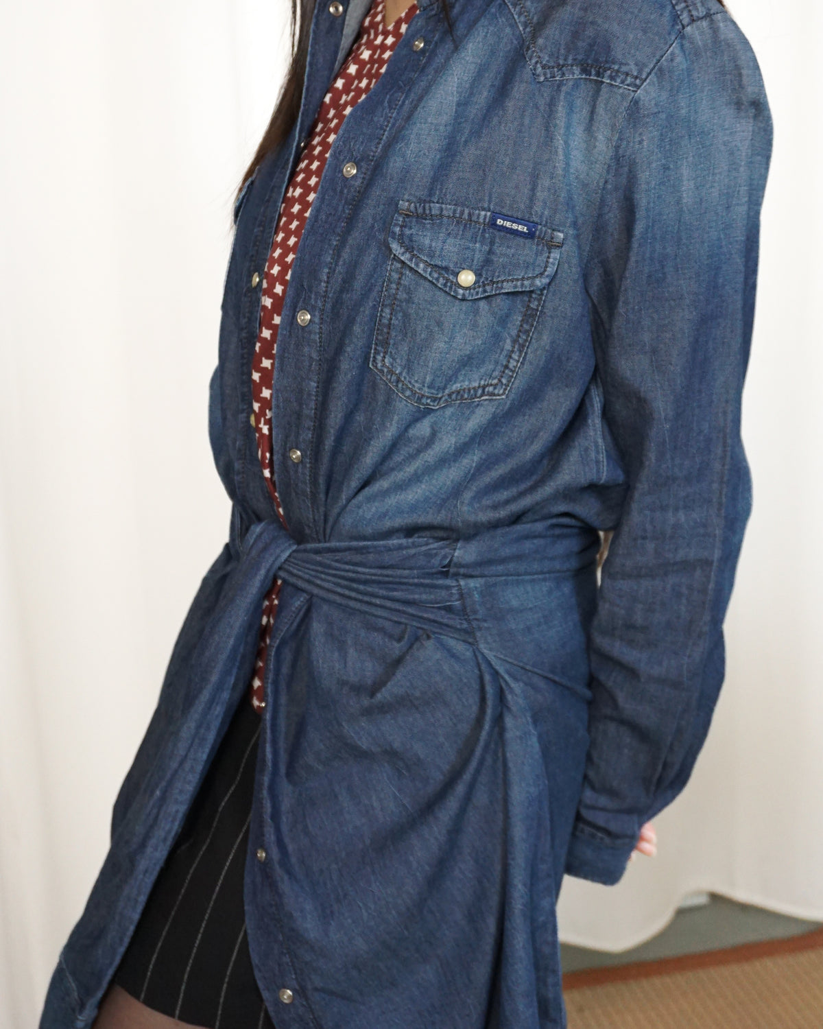 DIESEL INDUSTRY Tied Waist Dress/Shirt