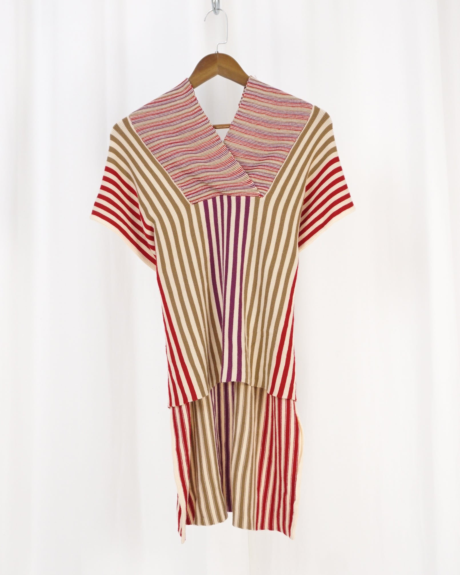EMANUEL UNGARO Pinstripe Colour Block Poncho