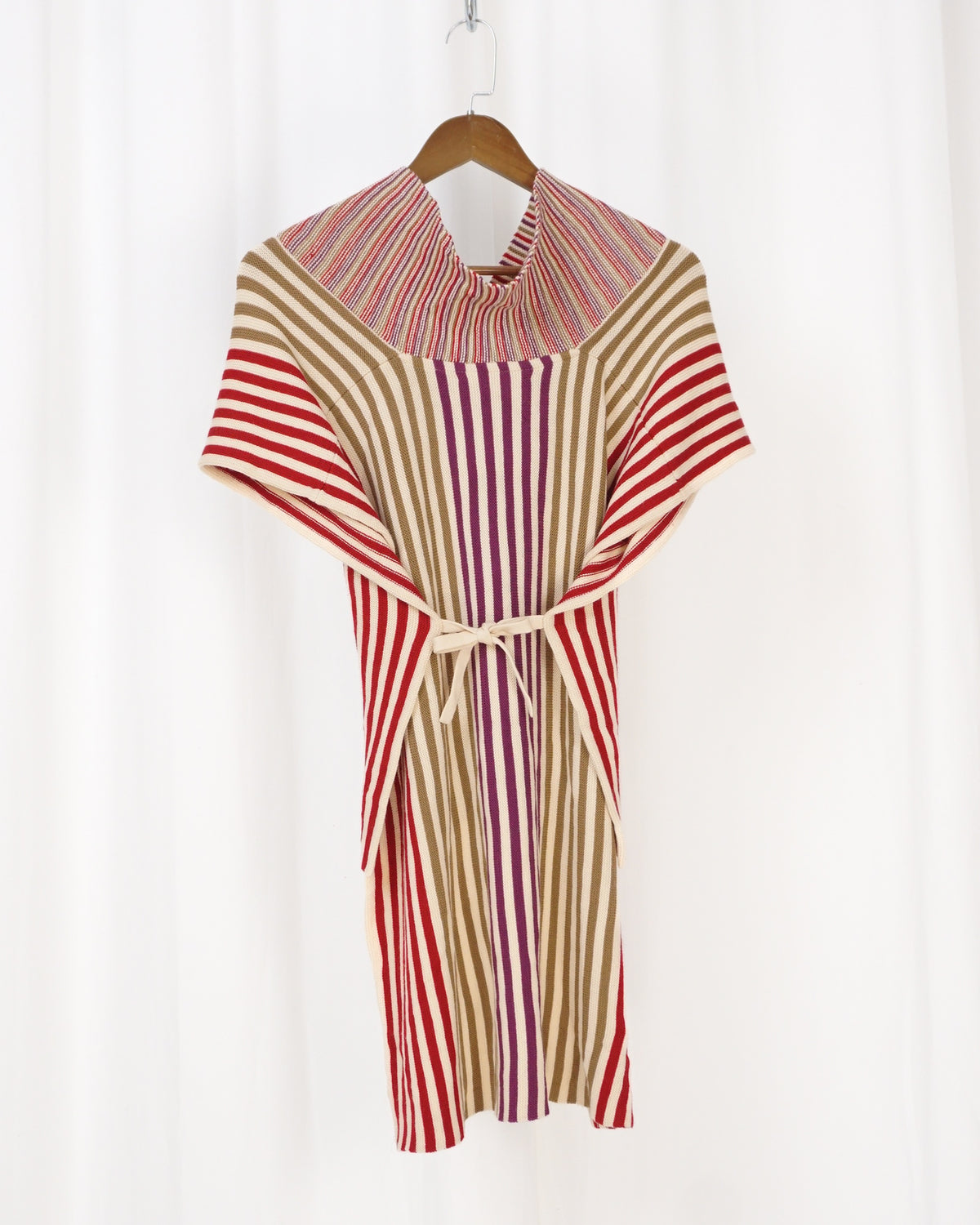EMANUEL UNGARO Pinstripe Colour Block Poncho - alternate view