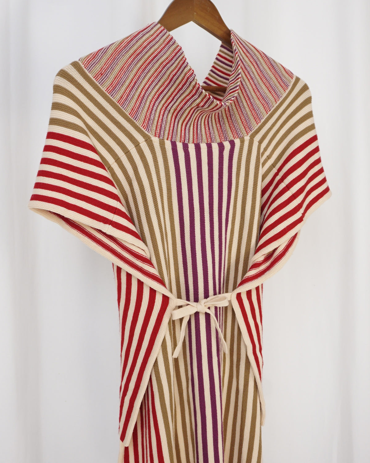 EMANUEL UNGARO Pinstripe Colour Block Poncho