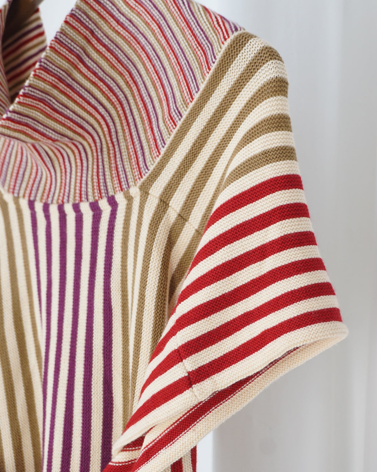 EMANUEL UNGARO Pinstripe Colour Block Poncho