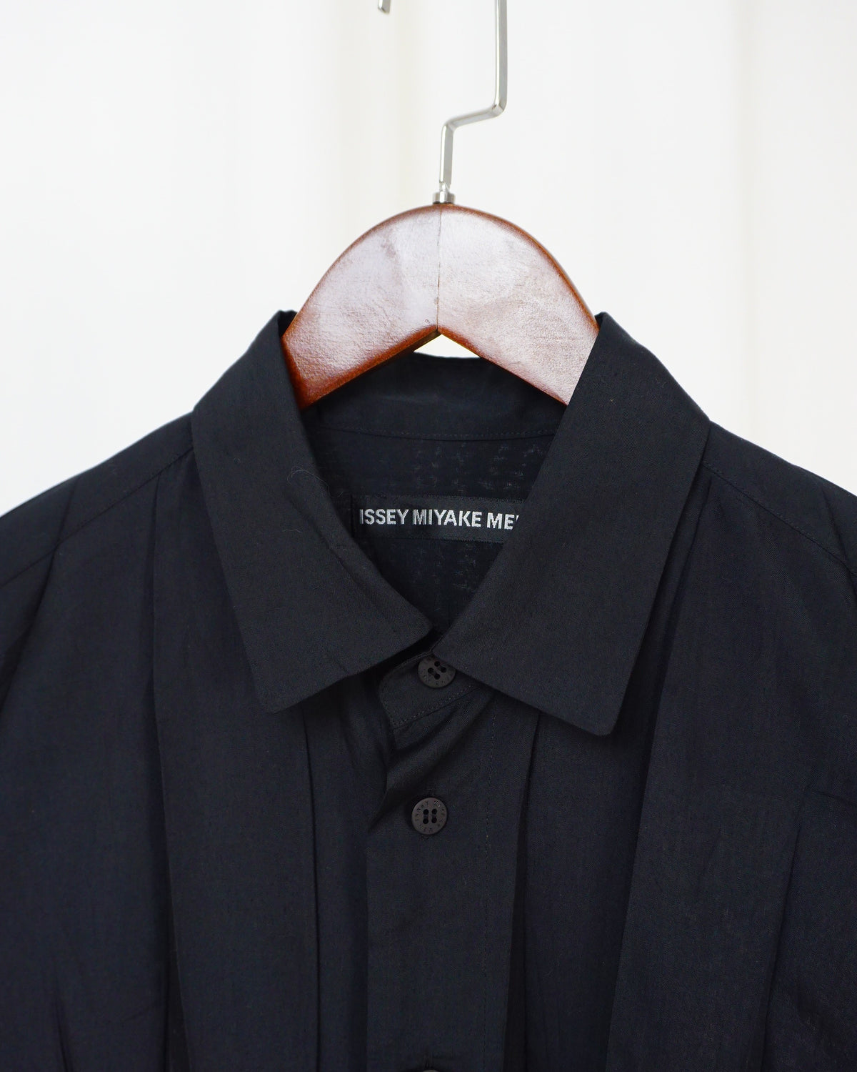 ISSEY MIYAKE MEN Black Wrinkled Shirt c.2018