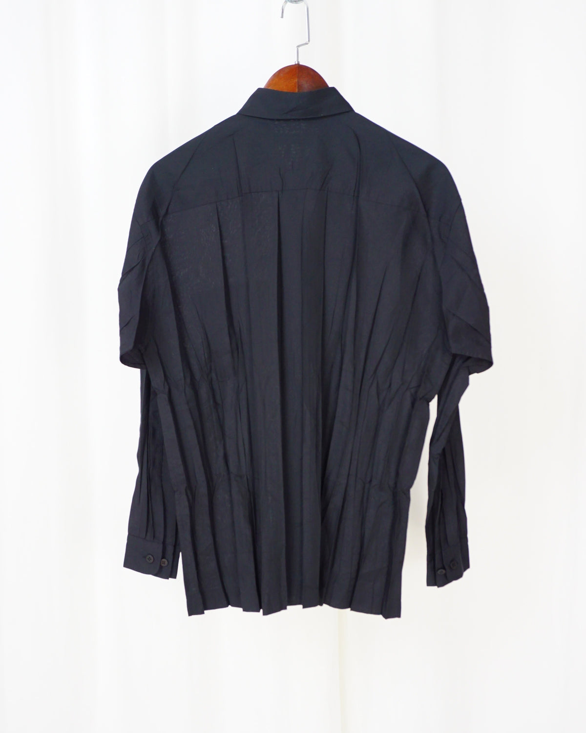 ISSEY MIYAKE MEN Black Wrinkled Shirt c.2018
