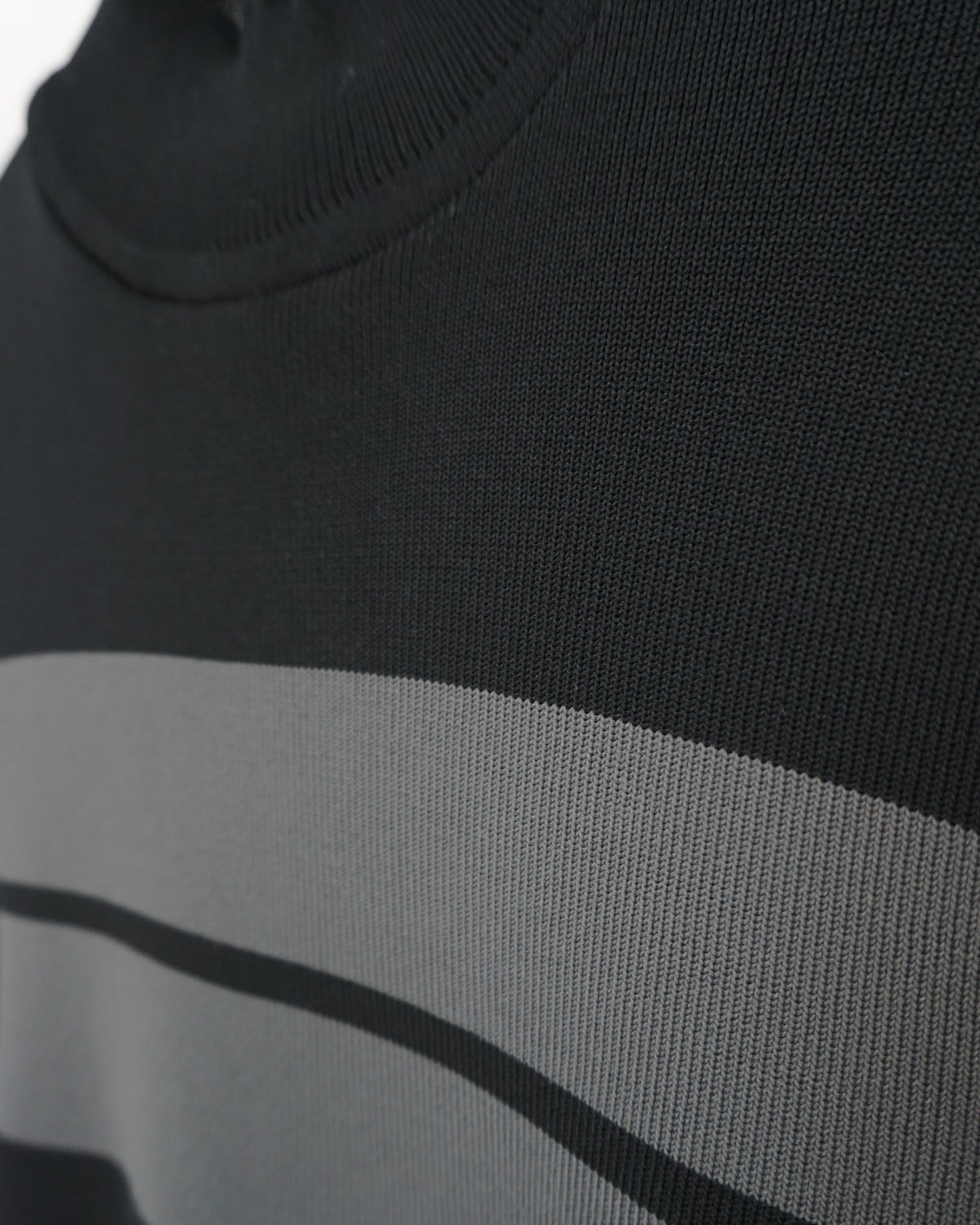 ISSEY MIYAKE Mock Neck Border Knit c.Late 90s