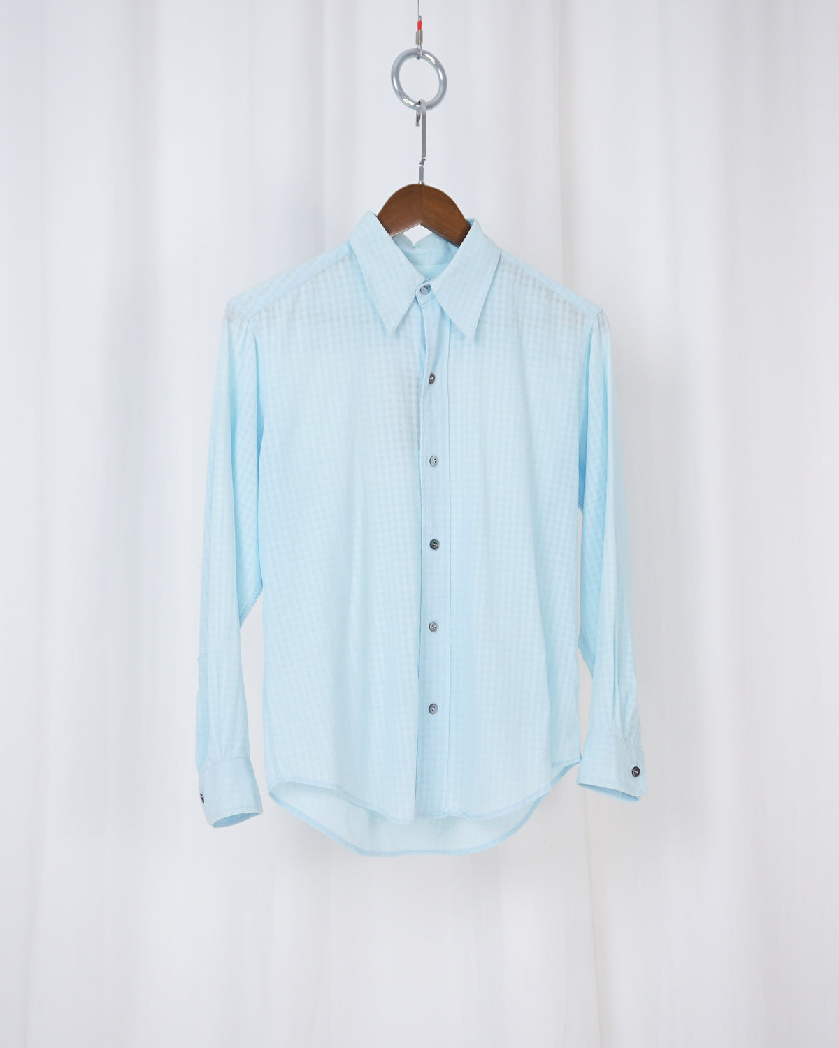 IM PRODUCT Light Blue Sheer Check Shirt
