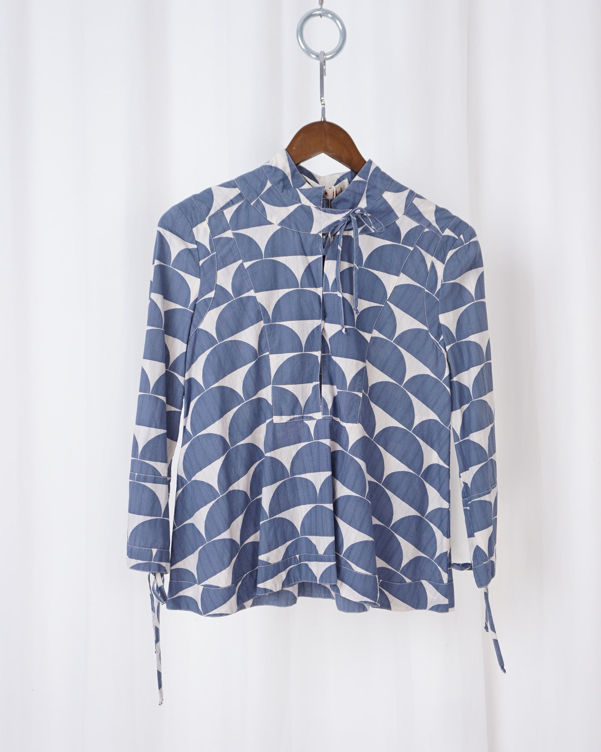 MARNI Geometric Tied Neck Blouse