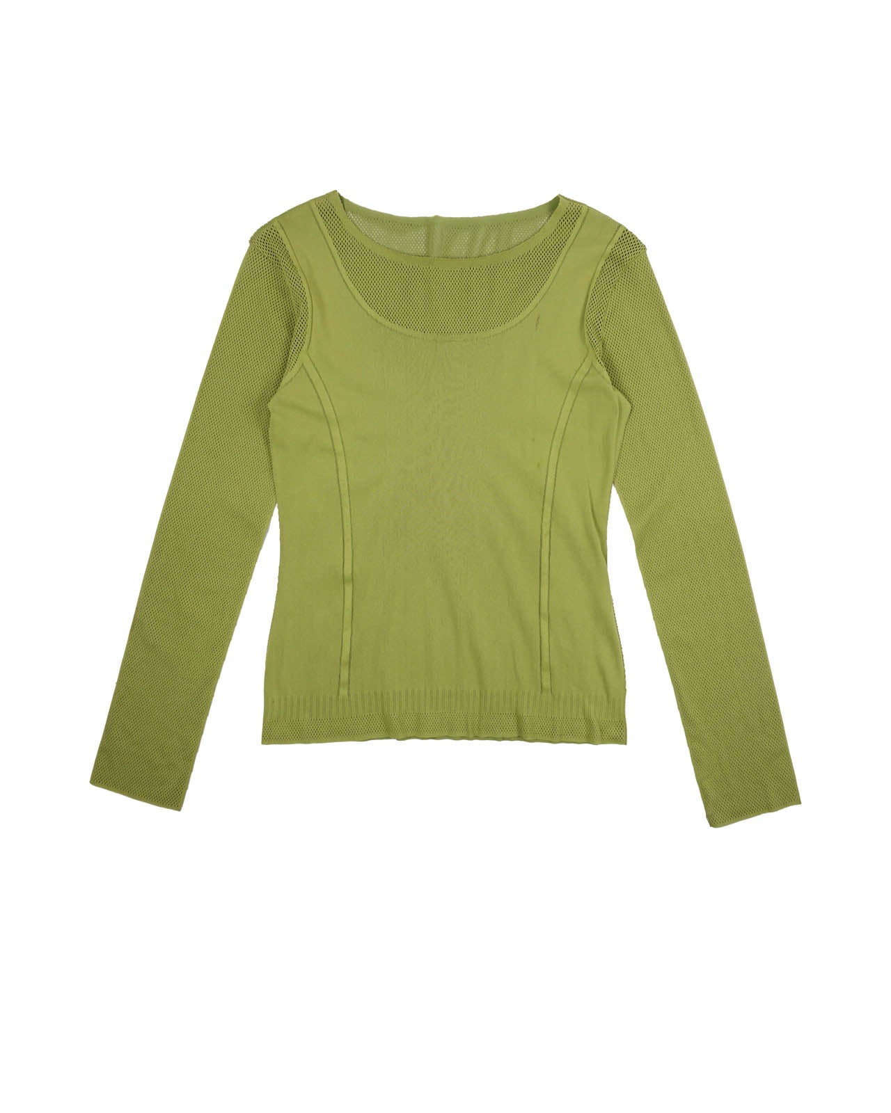 (S) HIROKO KOSHINO Sage Mesh Sleeve Top