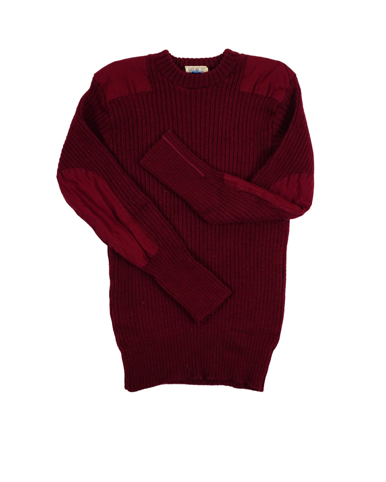 (L) 100% Wool British Burgundy Commando Sweater