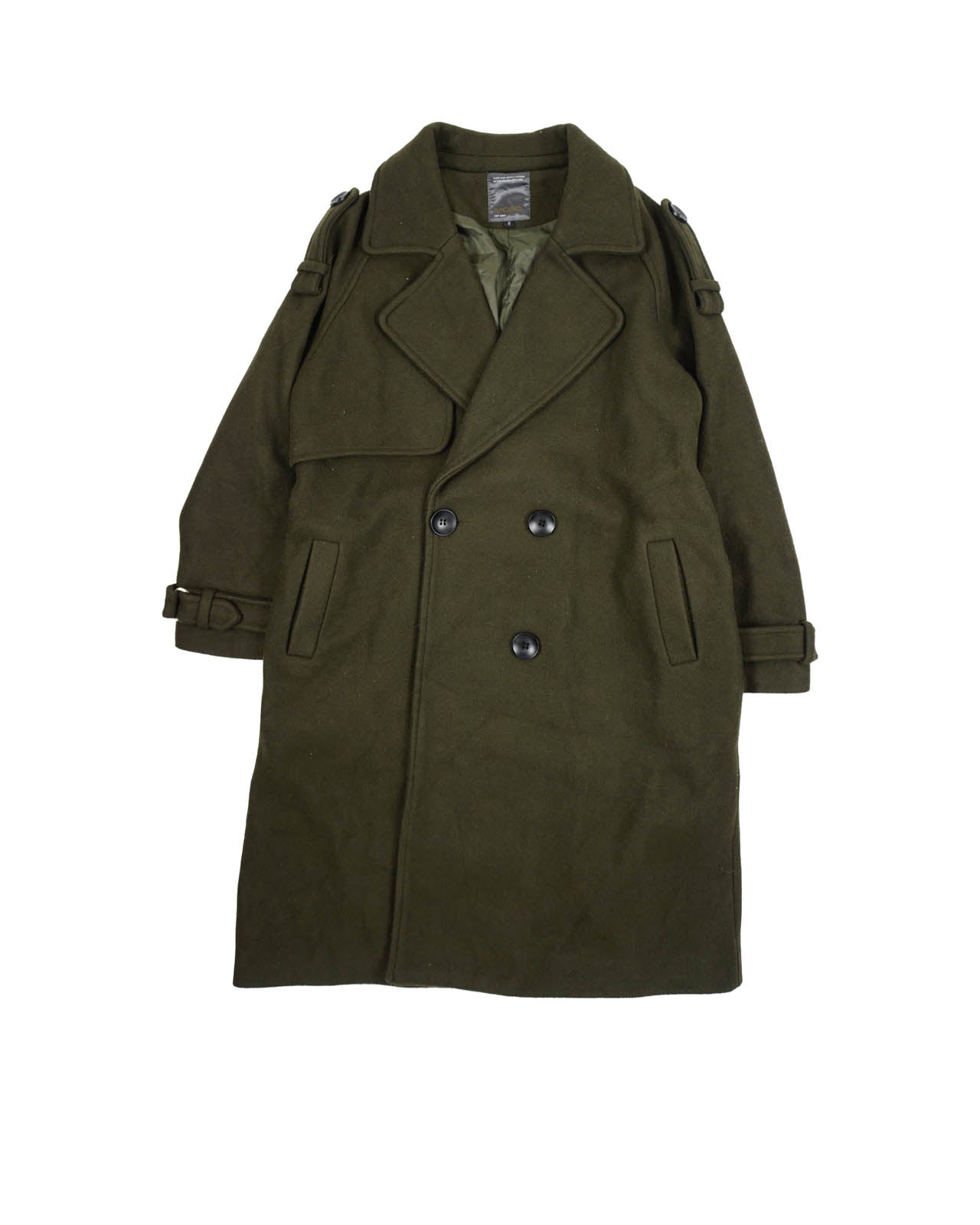 (S/M) MOAOL Green Wool Trench Coat