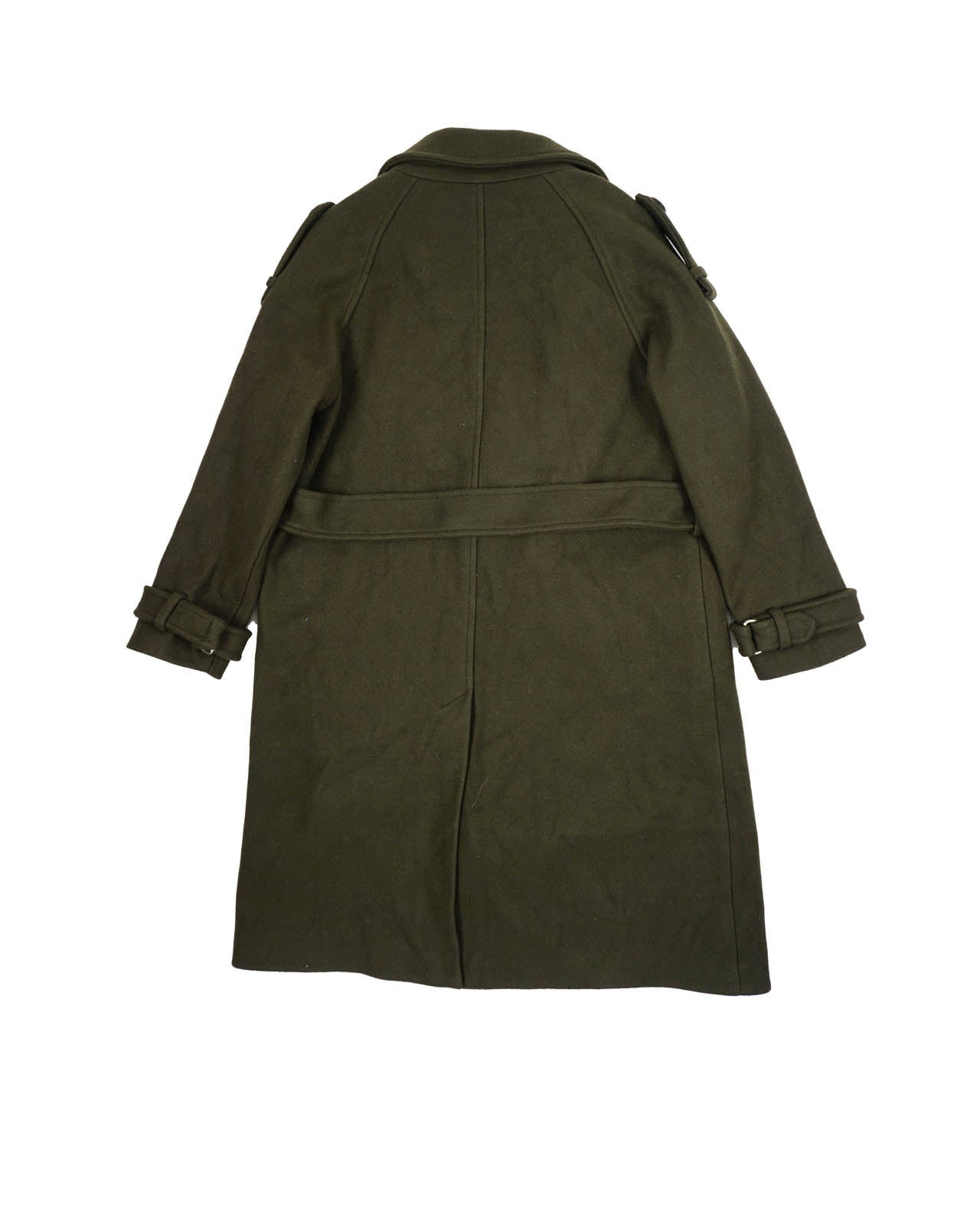 (S/M) MOAOL Green Wool Trench Coat