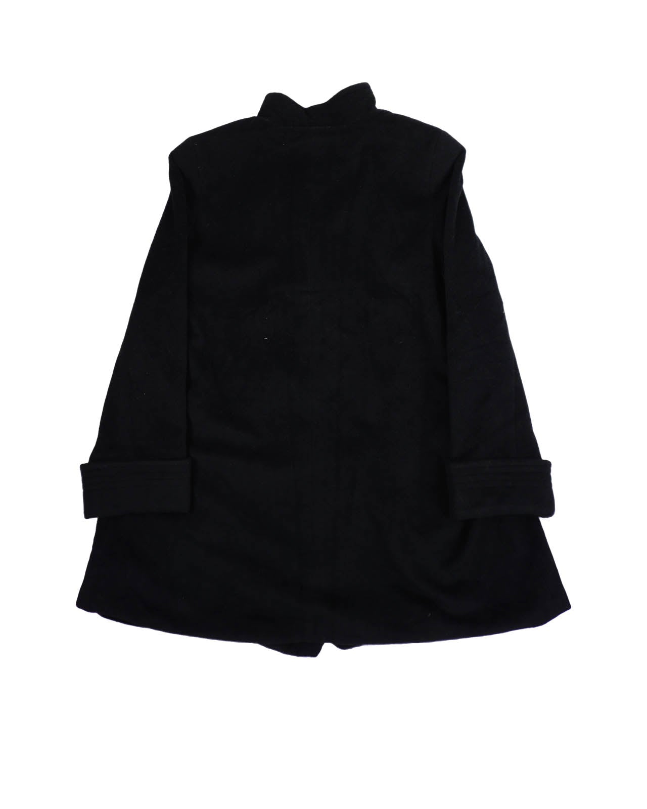 (S) ANA CAPRI Black Coat w/ Shoulder Rain Shields