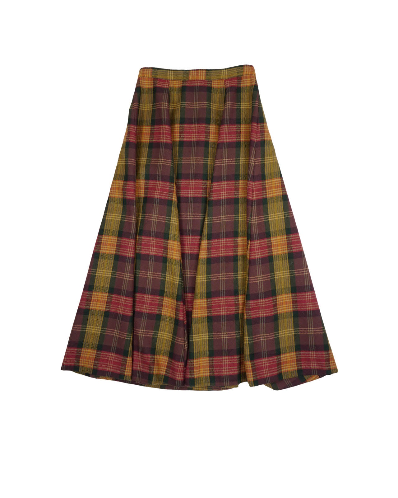 (25") MADEMOISELLE NON NON Plaid Wool Skirt