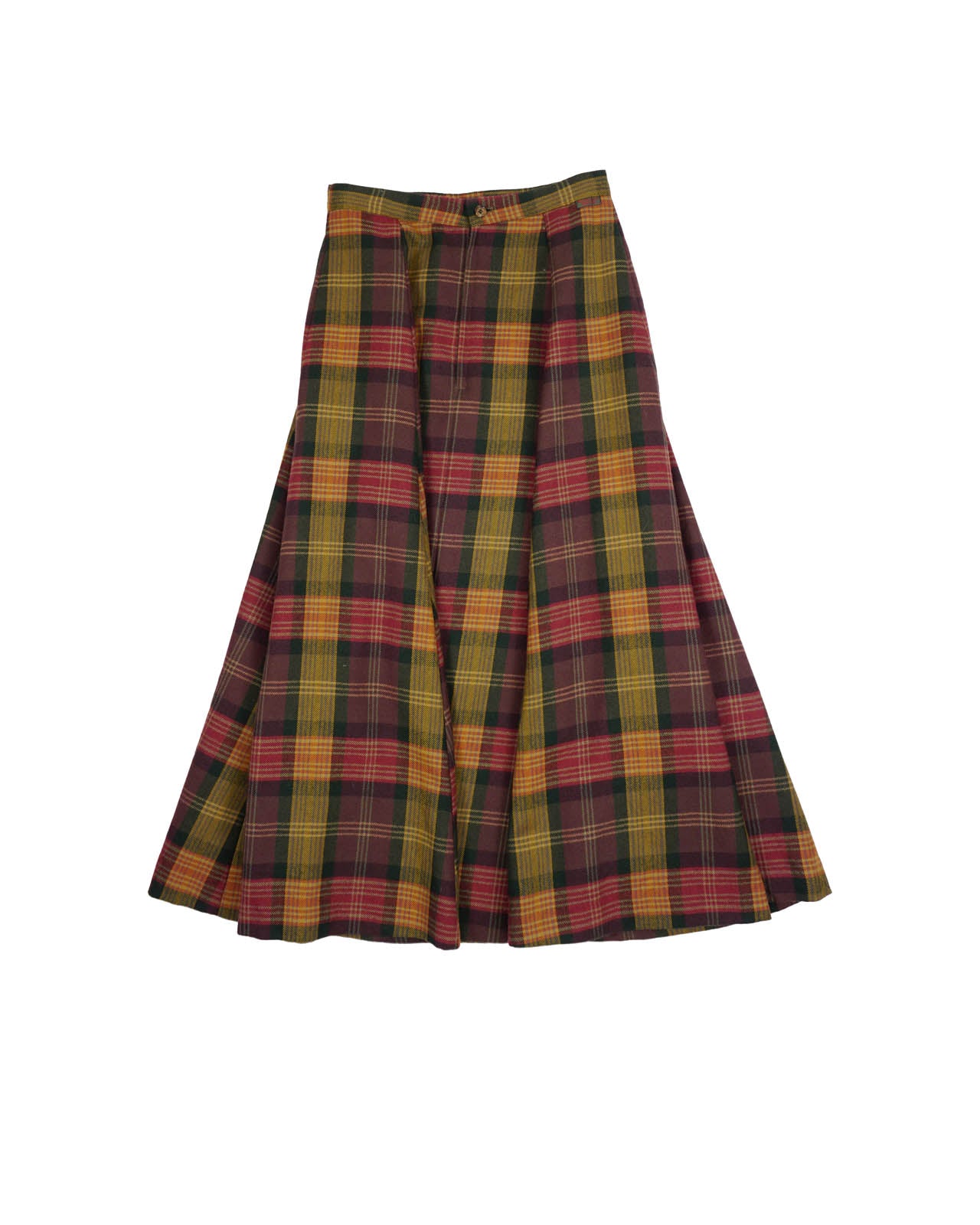 (25") MADEMOISELLE NON NON Plaid Wool Skirt