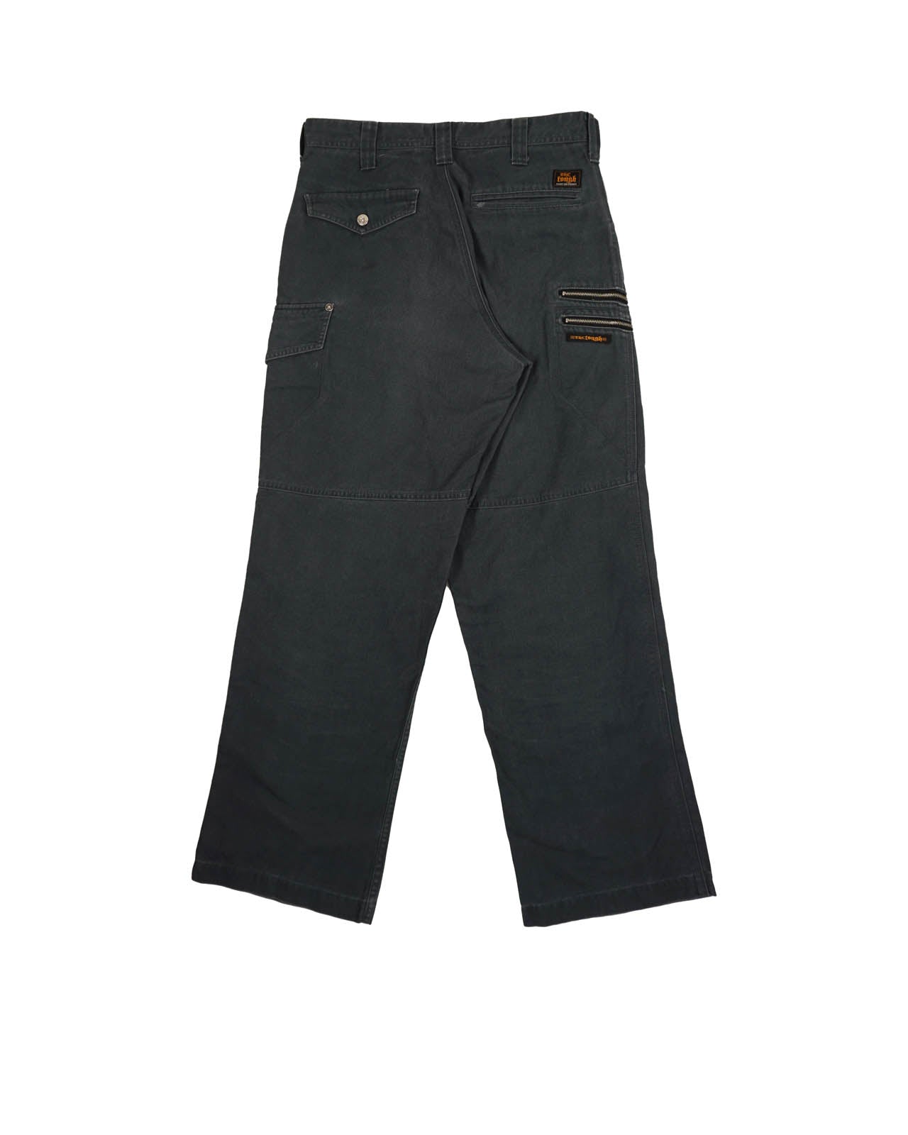(30") THE TOUGH Washed Black Cargo Pants