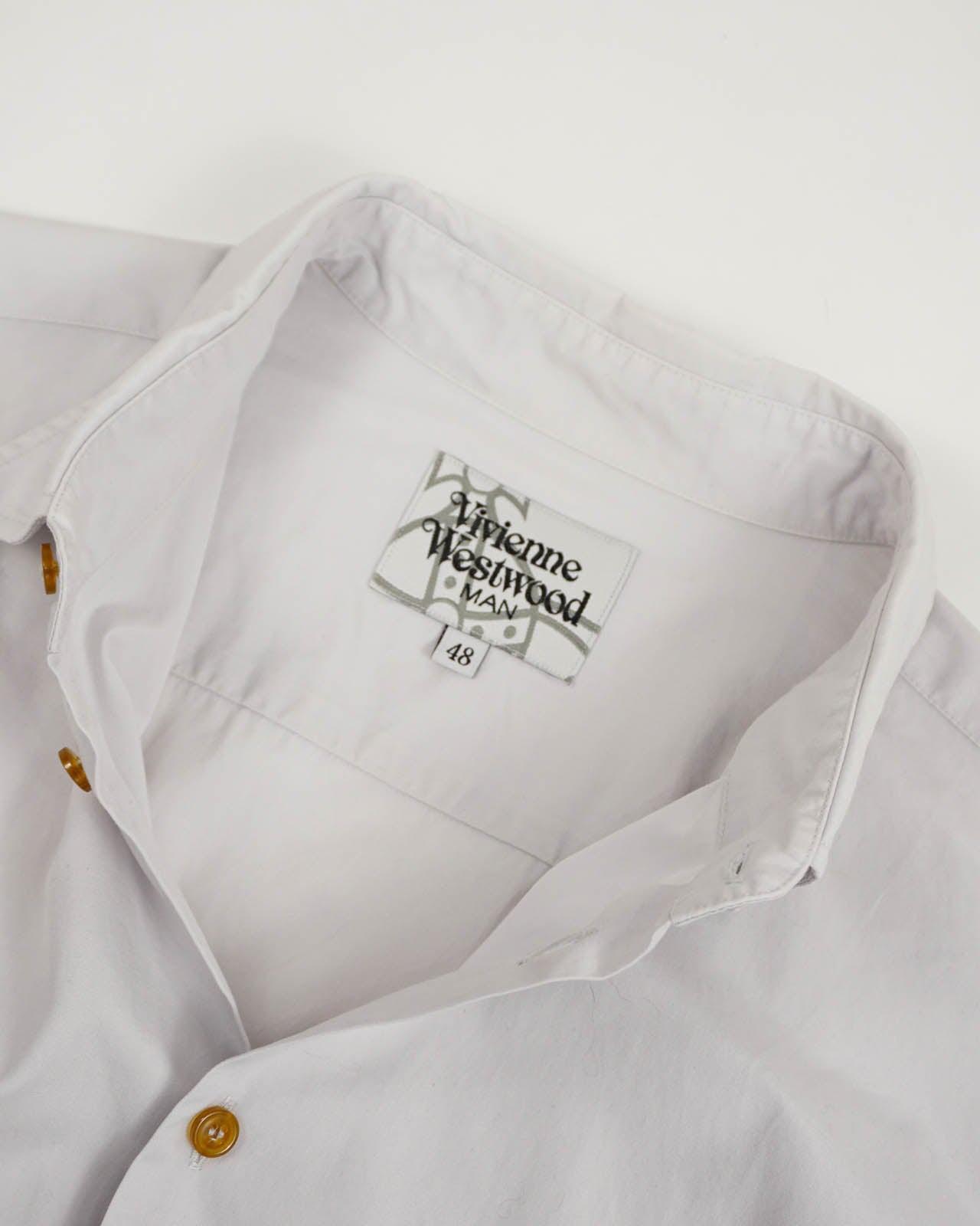 (M) VIVIENNE WESTWOOD MAN Light Grey/Navy Long Sleeve Button Up