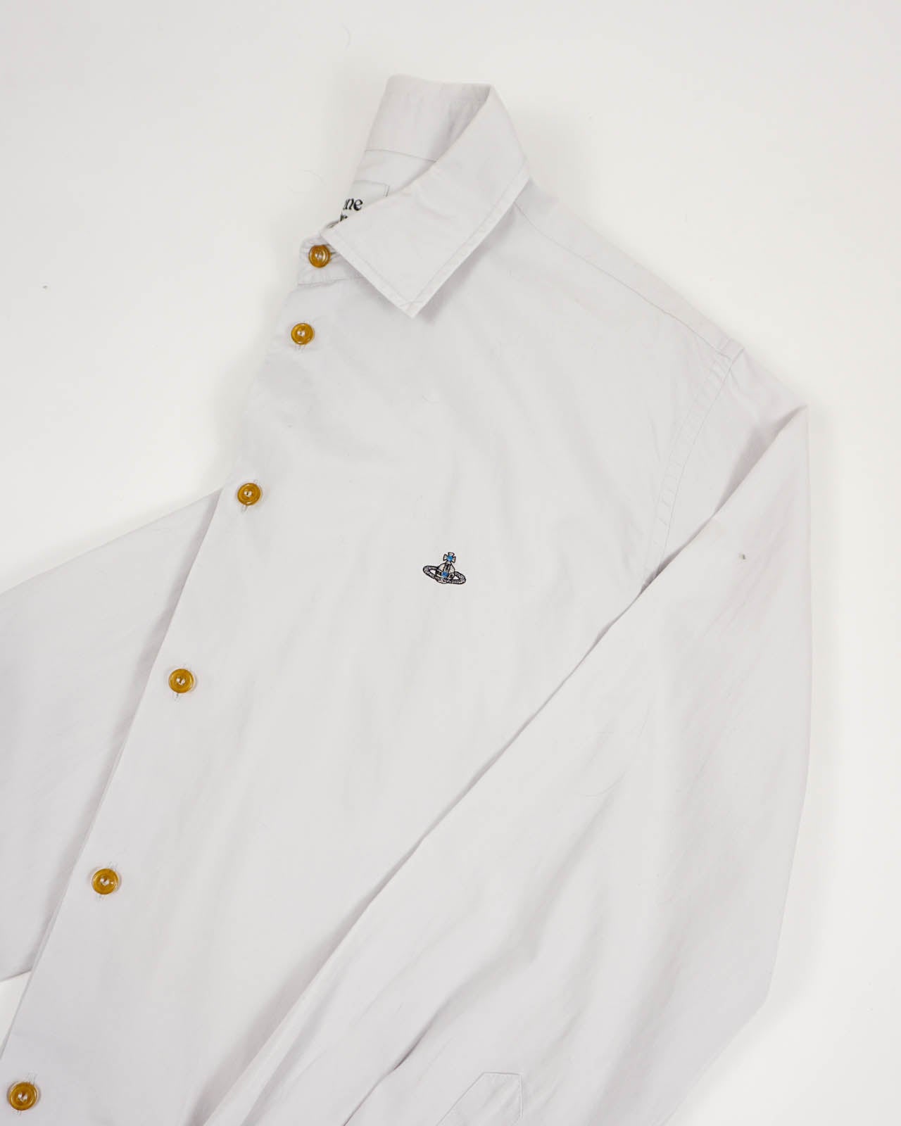 (M) VIVIENNE WESTWOOD MAN Light Grey/Navy Long Sleeve Button Up