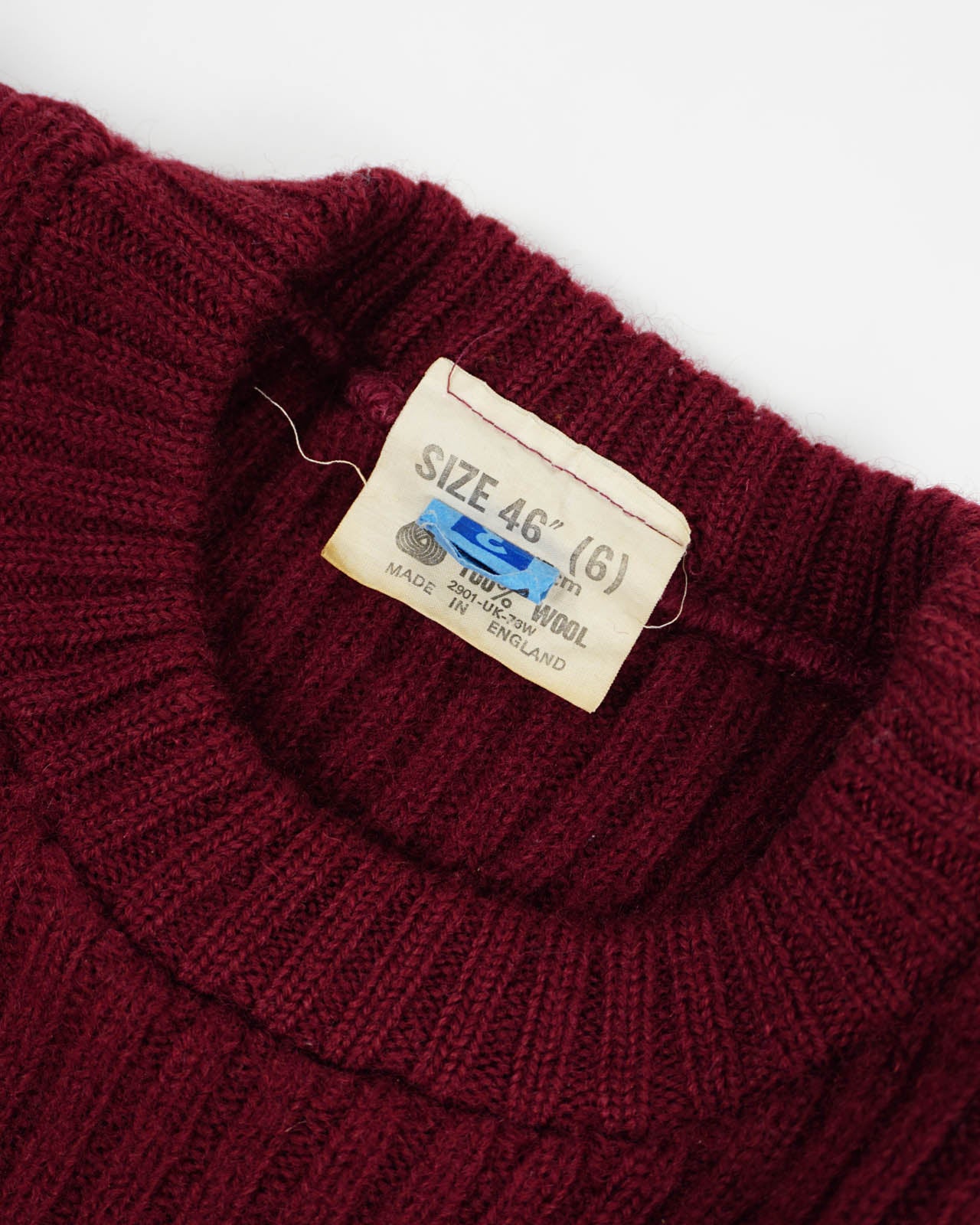(L) 100% Wool British Burgundy Commando Sweater