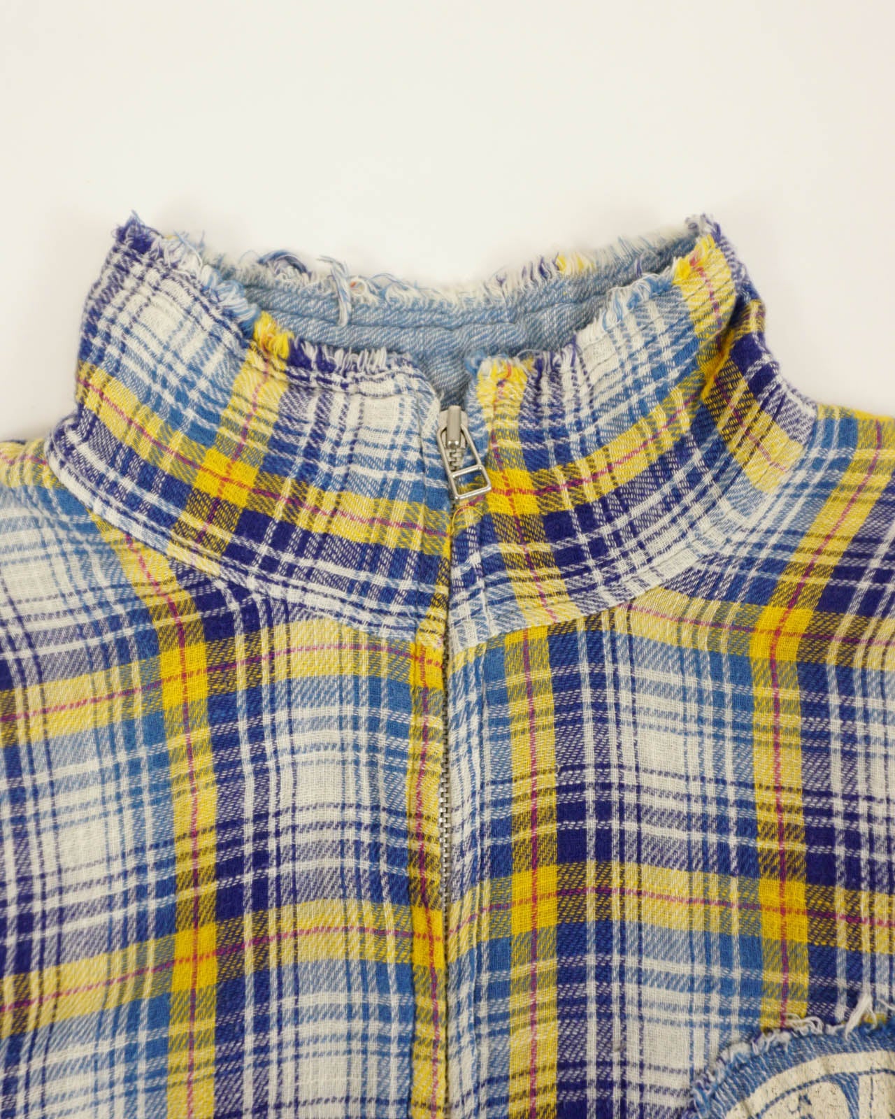 (M/L) Indian Motorcycle Blue/Yellow Plaid Light Jacket