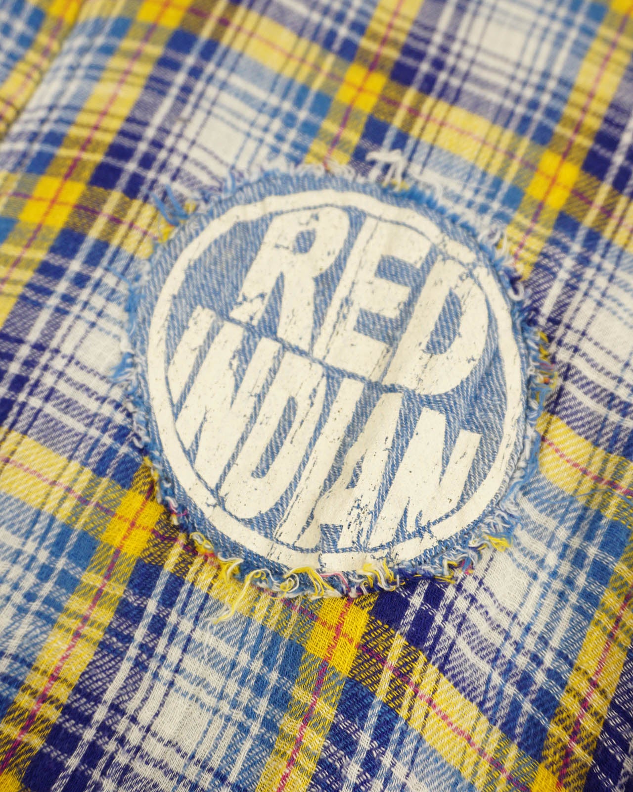 (M/L) Indian Motorcycle Blue/Yellow Plaid Light Jacket