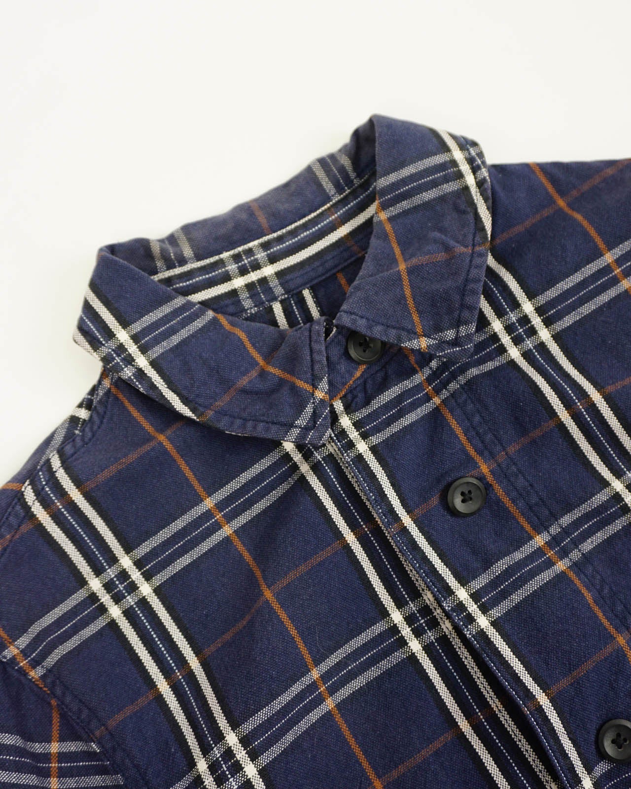 (S/M) NEVER SEEN THING Navy Plaid Chore Jacket