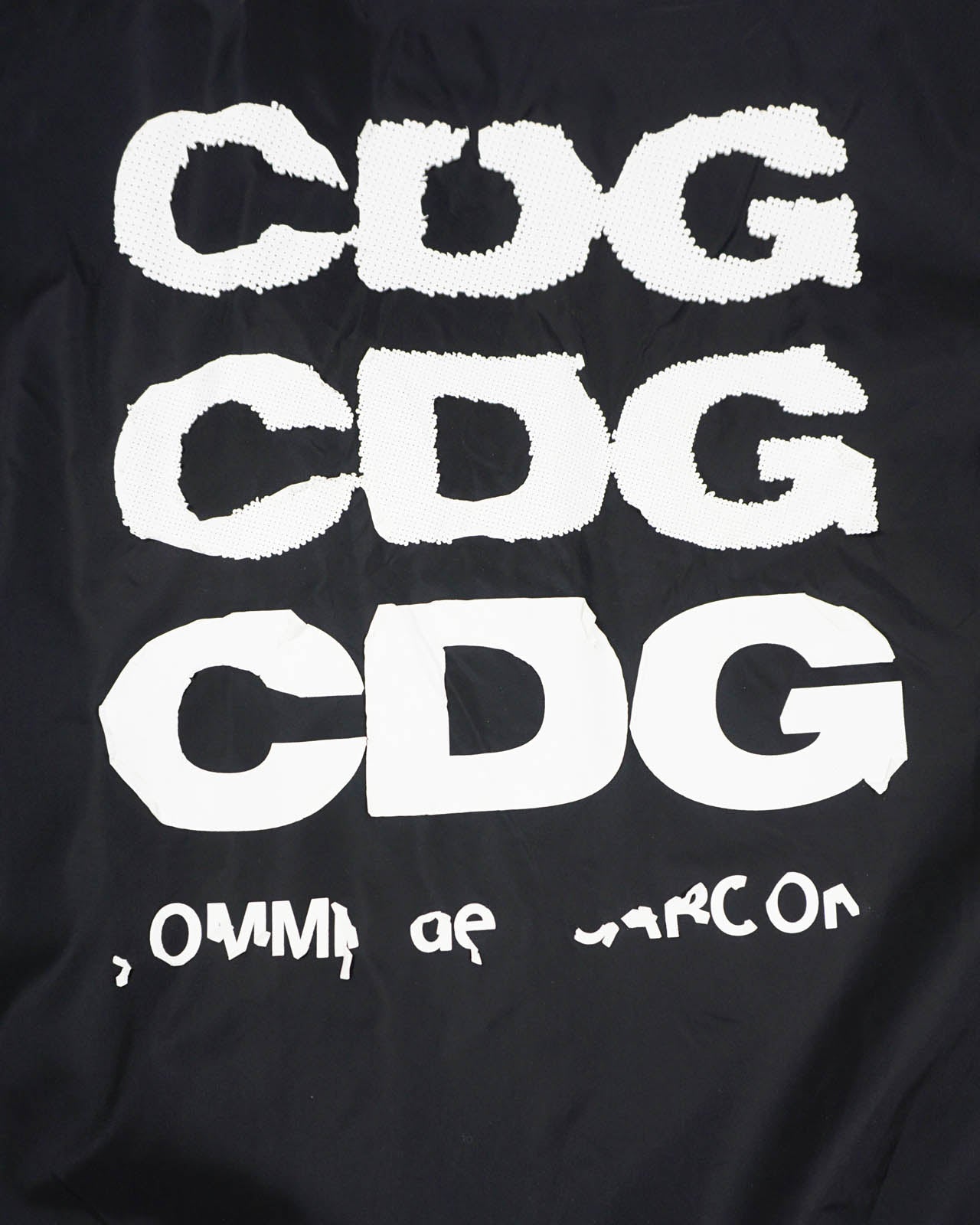(L/XL) CDG 2019 Black Nylon Triple Print Rain Jacket