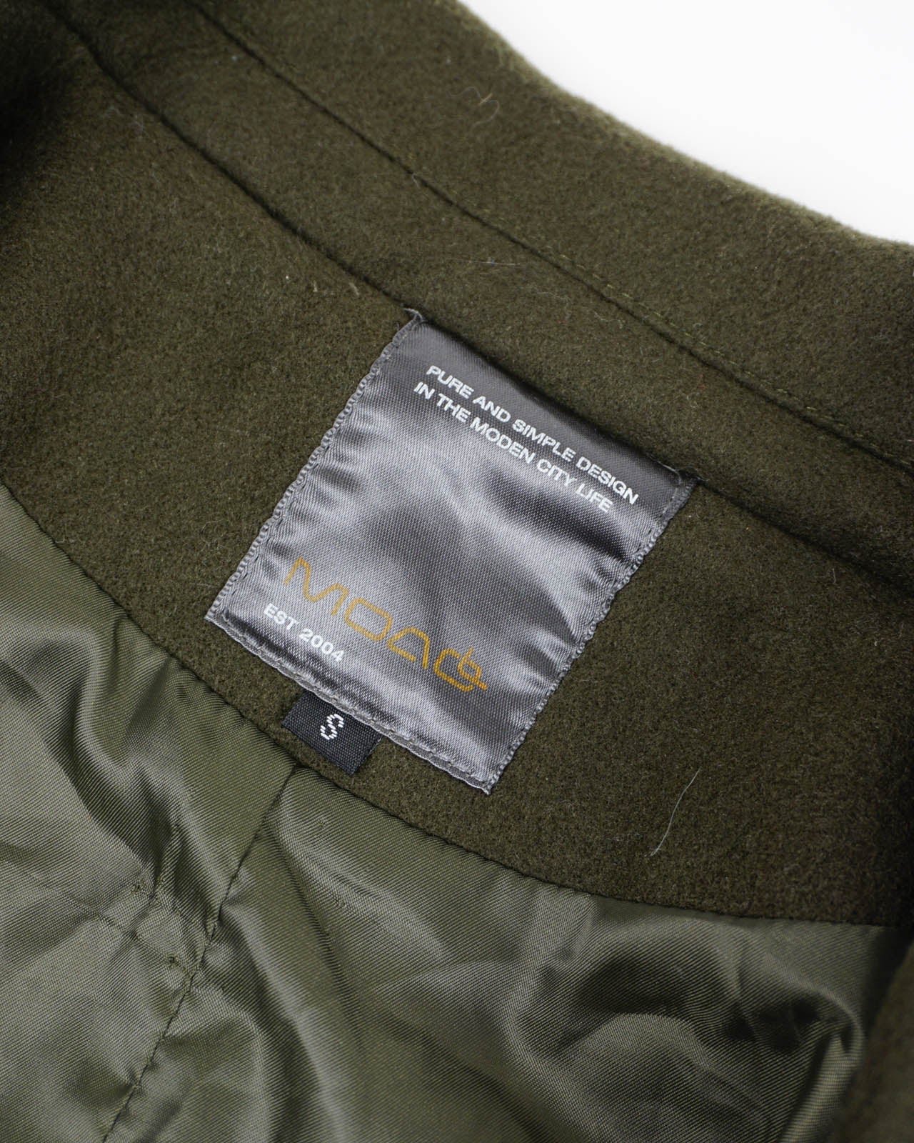 (S/M) MOAOL Green Wool Trench Coat