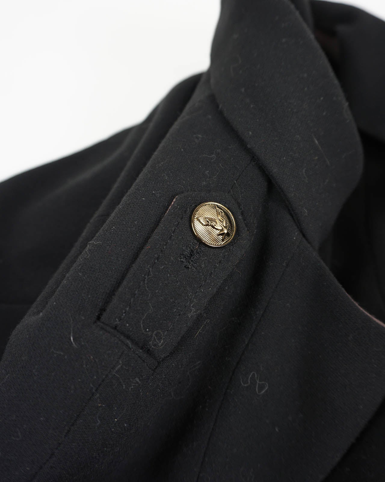 (S) ANA CAPRI Black Coat w/ Shoulder Rain Shields