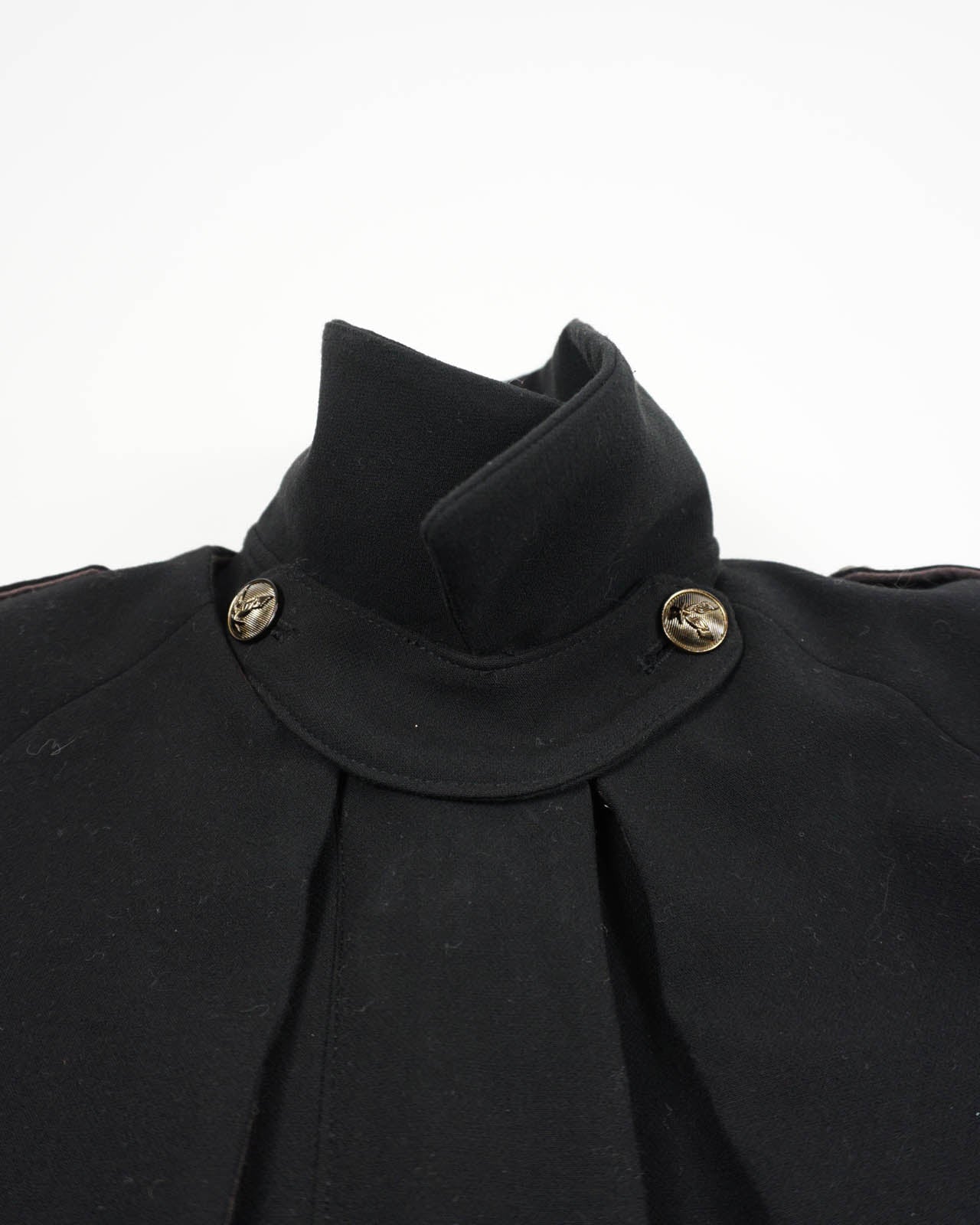 (S) ANA CAPRI Black Coat w/ Shoulder Rain Shields