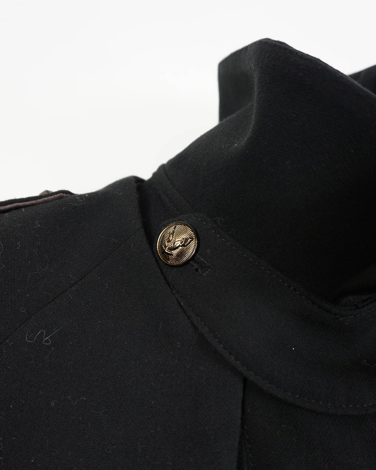 (S) ANA CAPRI Black Coat w/ Shoulder Rain Shields