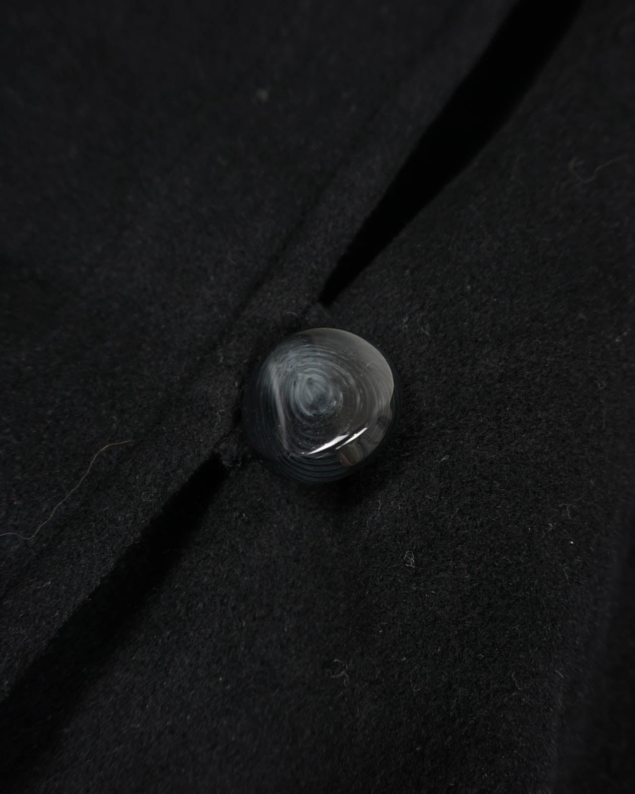 (M/L) PARIOLY Black Single Breasted Wool Coat