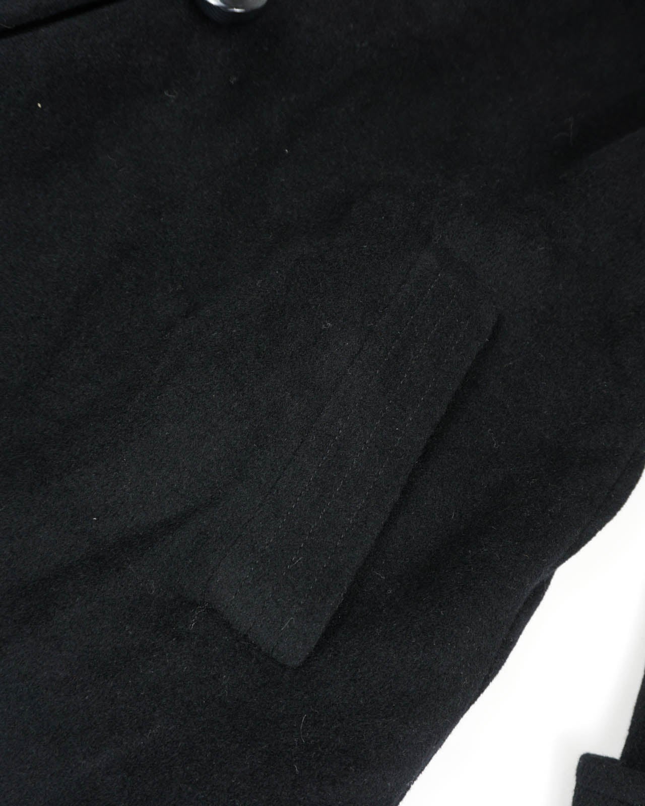 (M/L) PARIOLY Black Single Breasted Wool Coat