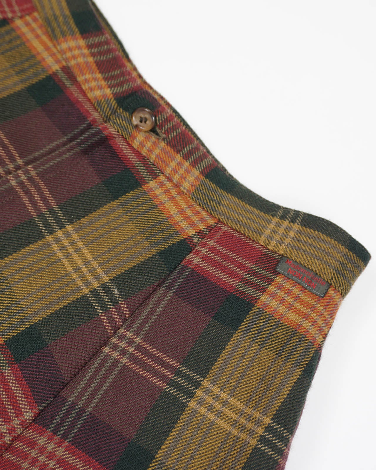 (25") MADEMOISELLE NON NON Plaid Wool Skirt