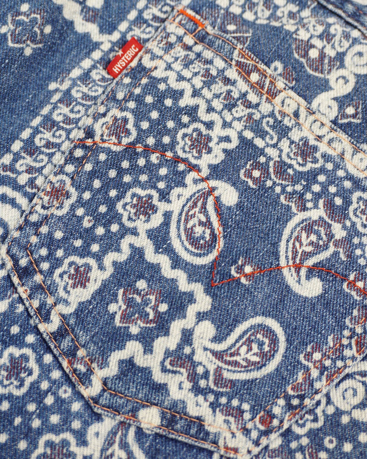 (29") HYSTERIC GLAMOUR Vintage Paisley Print Flare Jeans