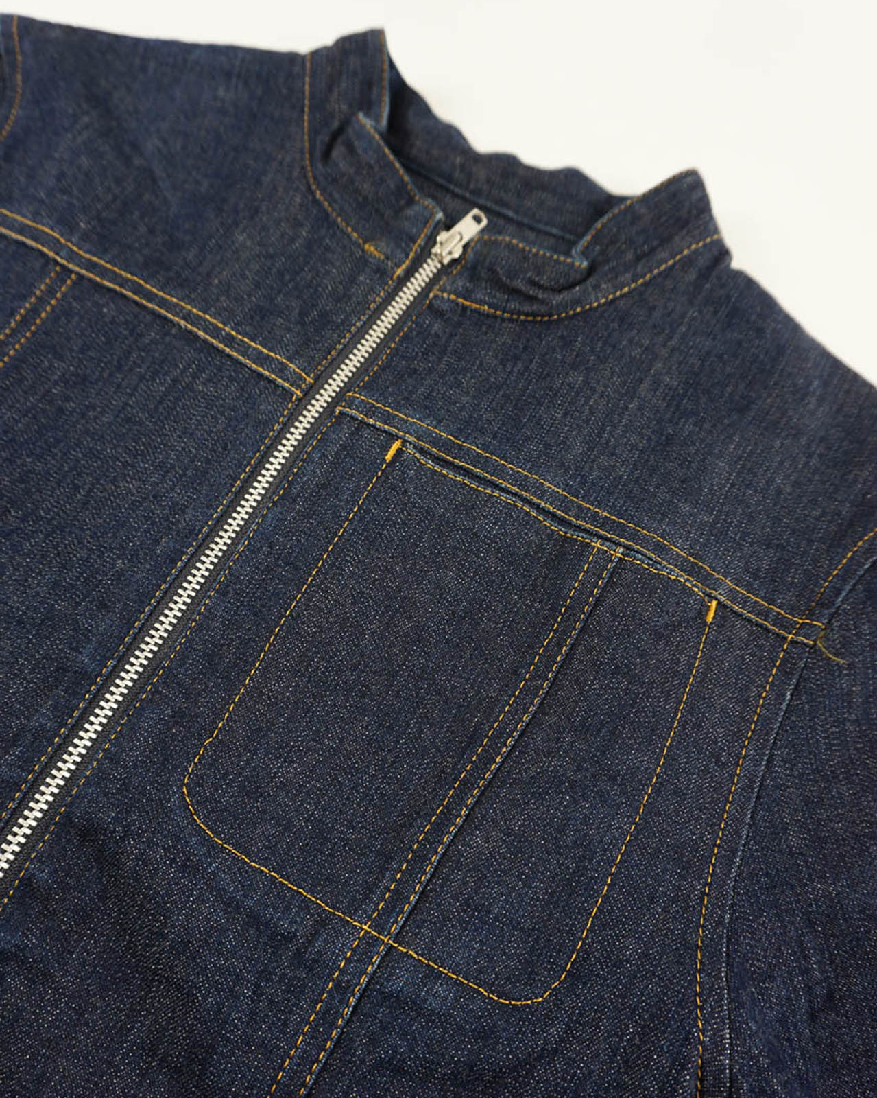(M) MORGAN DE TOI Indigo Mandarin Collar Denim Jacket