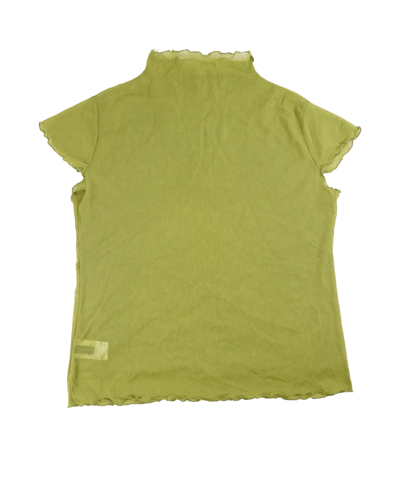 (S/M) PRASH NOTES Green Floral 3D Textured Sheer Top