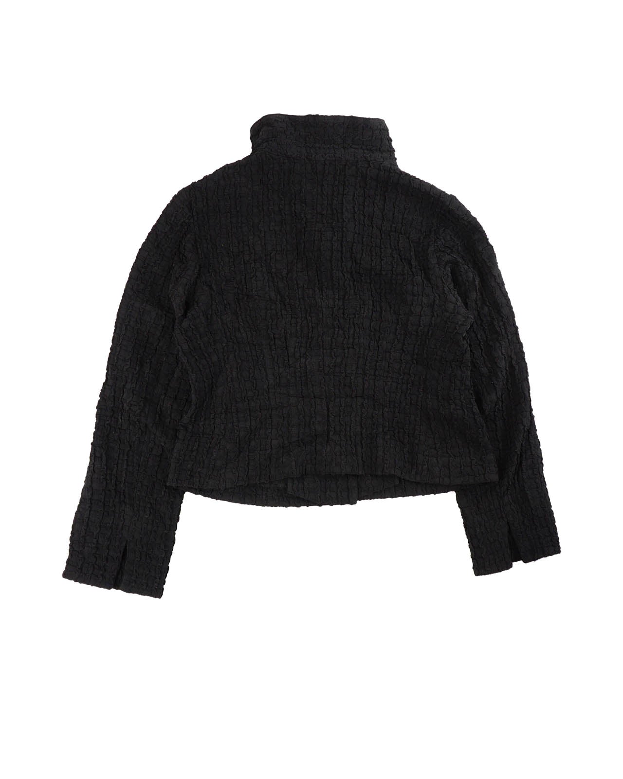(S/M) MODA CLUB Black Textured High Neck Jacket