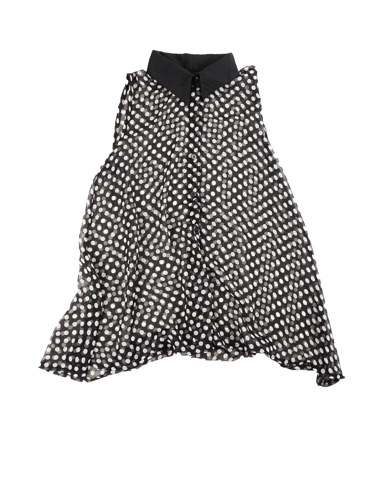 (S/M) Black Polka Dots Sheer Tank Top