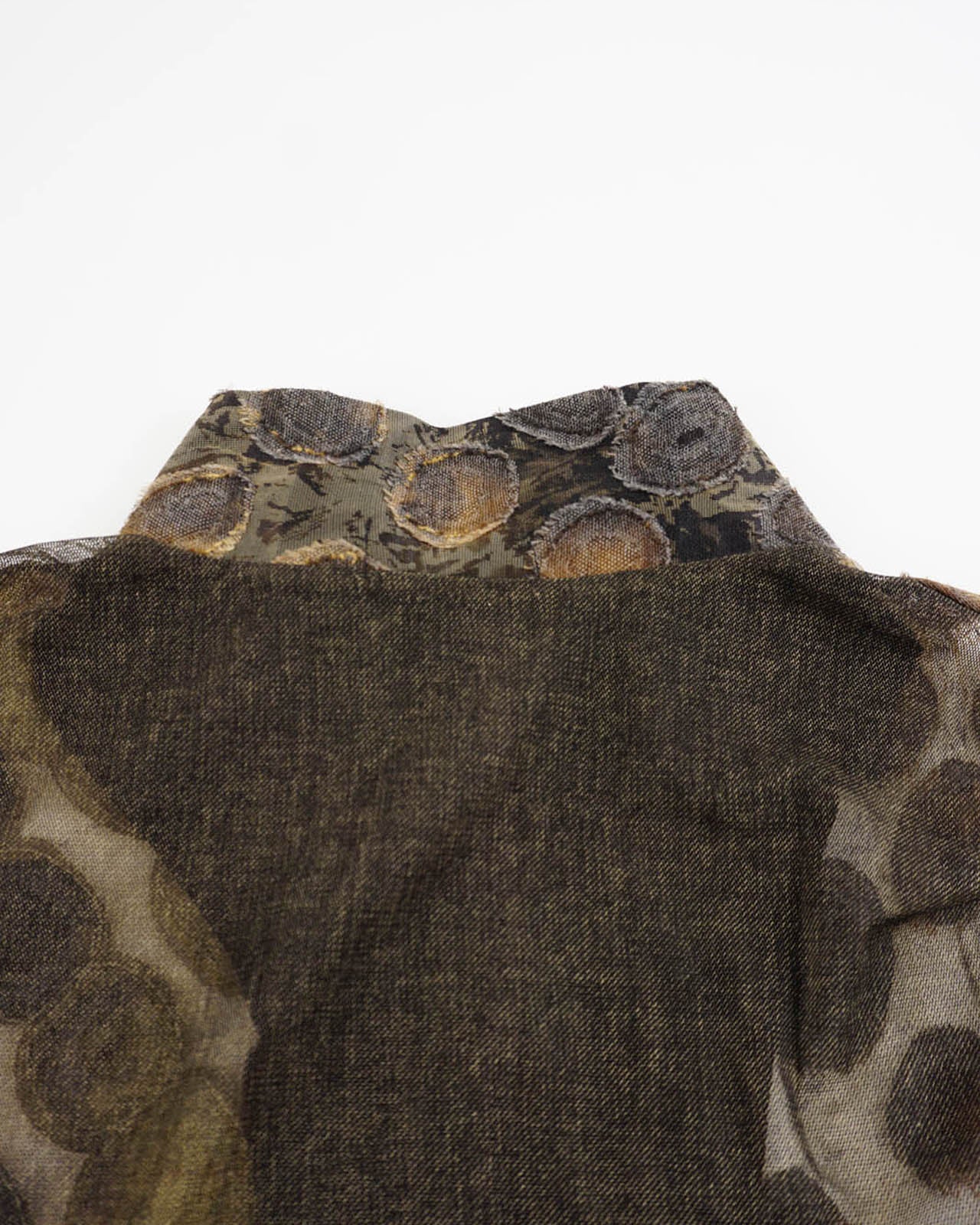 (S/M) CLIOO Earthy Palette Wood Pattern Zipped Up Tank Top