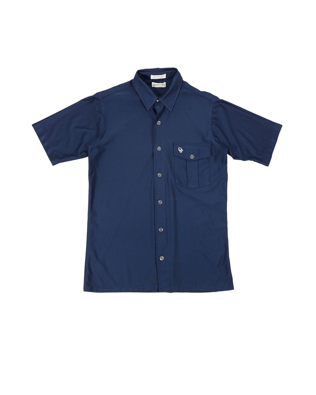 (M) 70s Christian Dior Blue Quiana Nylon Shirt