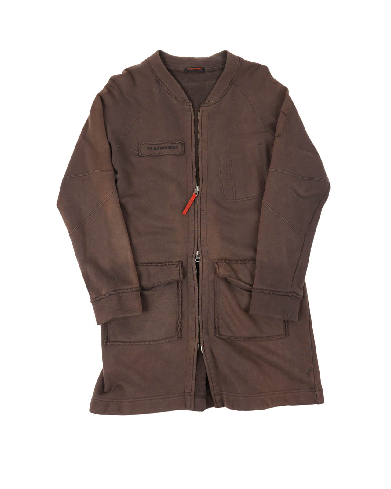 (L/XL) 291295 HOMME Brown Long Zipped Jacket