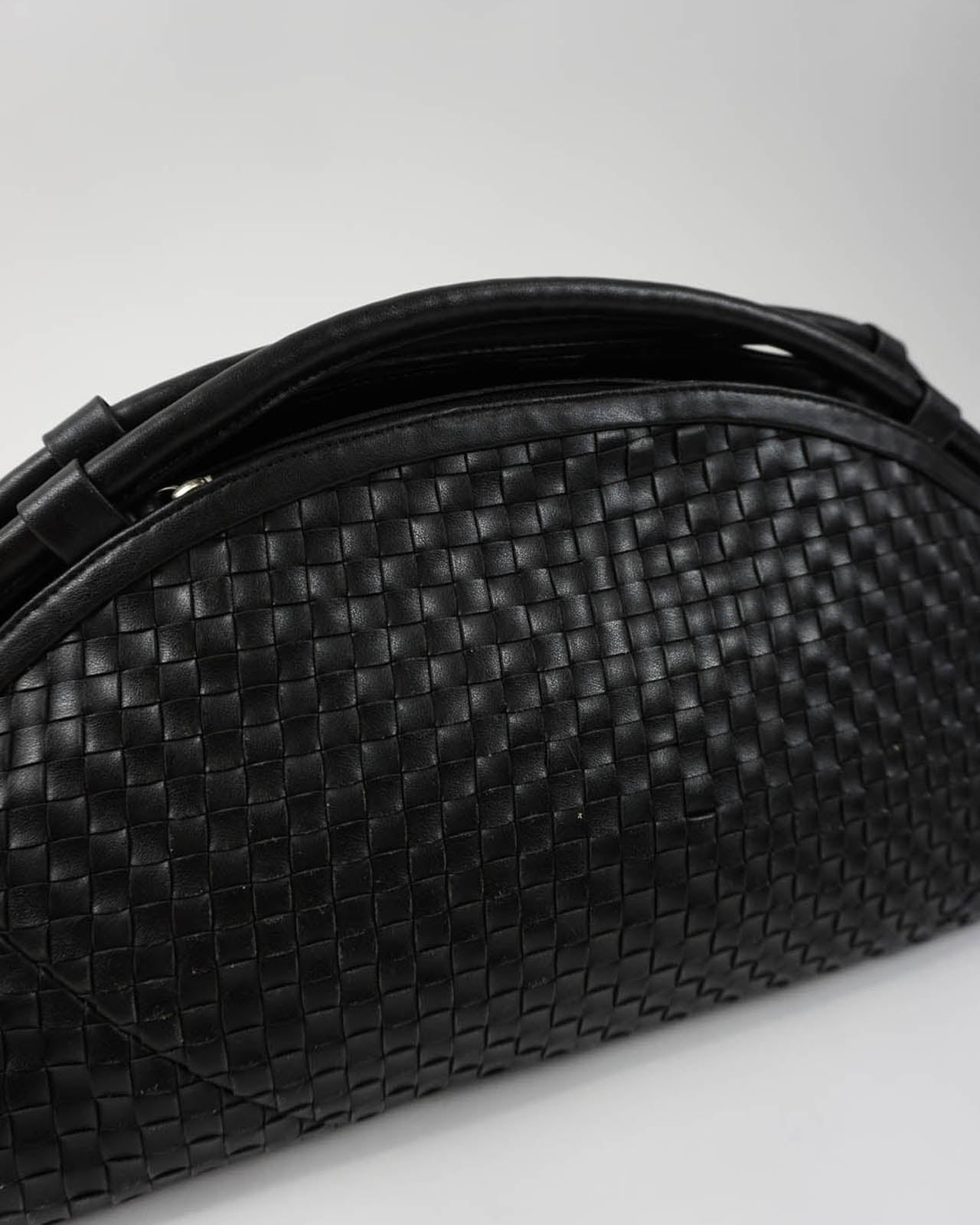 OHUI Black Half Moon Woven Clutch