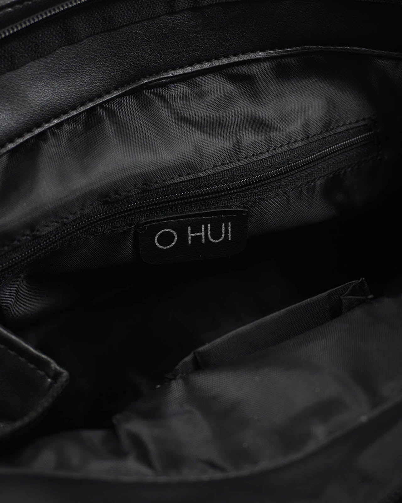 OHUI Black Half Moon Woven Clutch