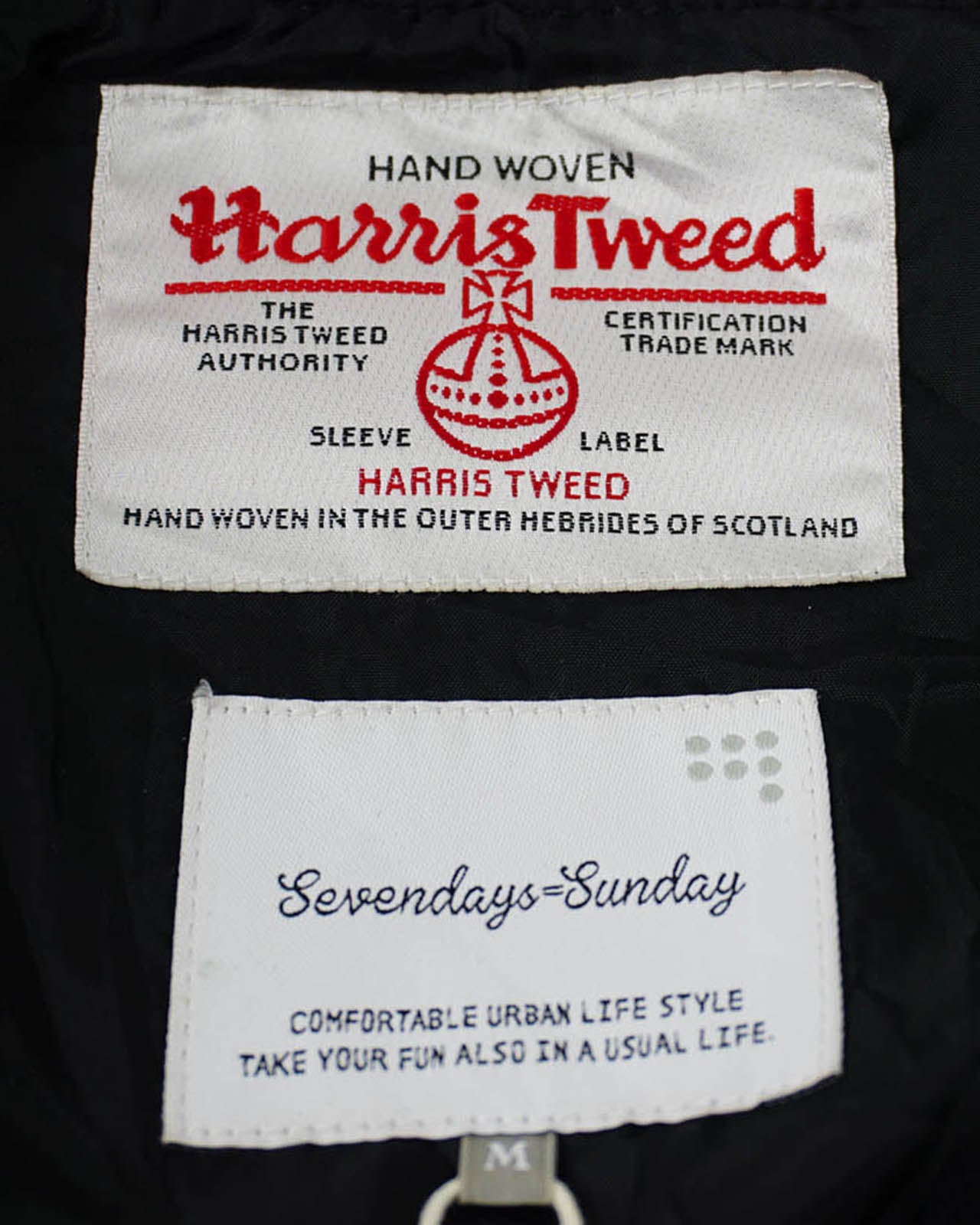 (S) HARRIS TWEED Wool MA-1 Jacket