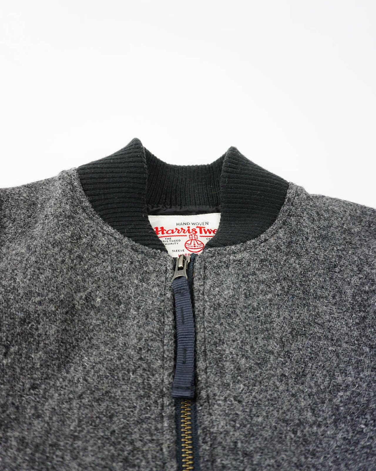 (S) HARRIS TWEED Wool MA-1 Jacket
