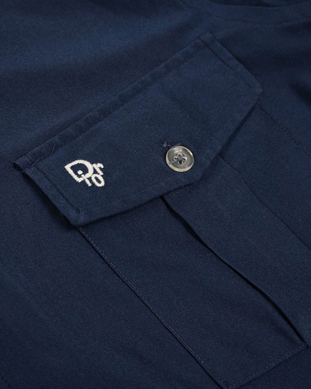 (M) 70s Christian Dior Blue Quiana Nylon Shirt